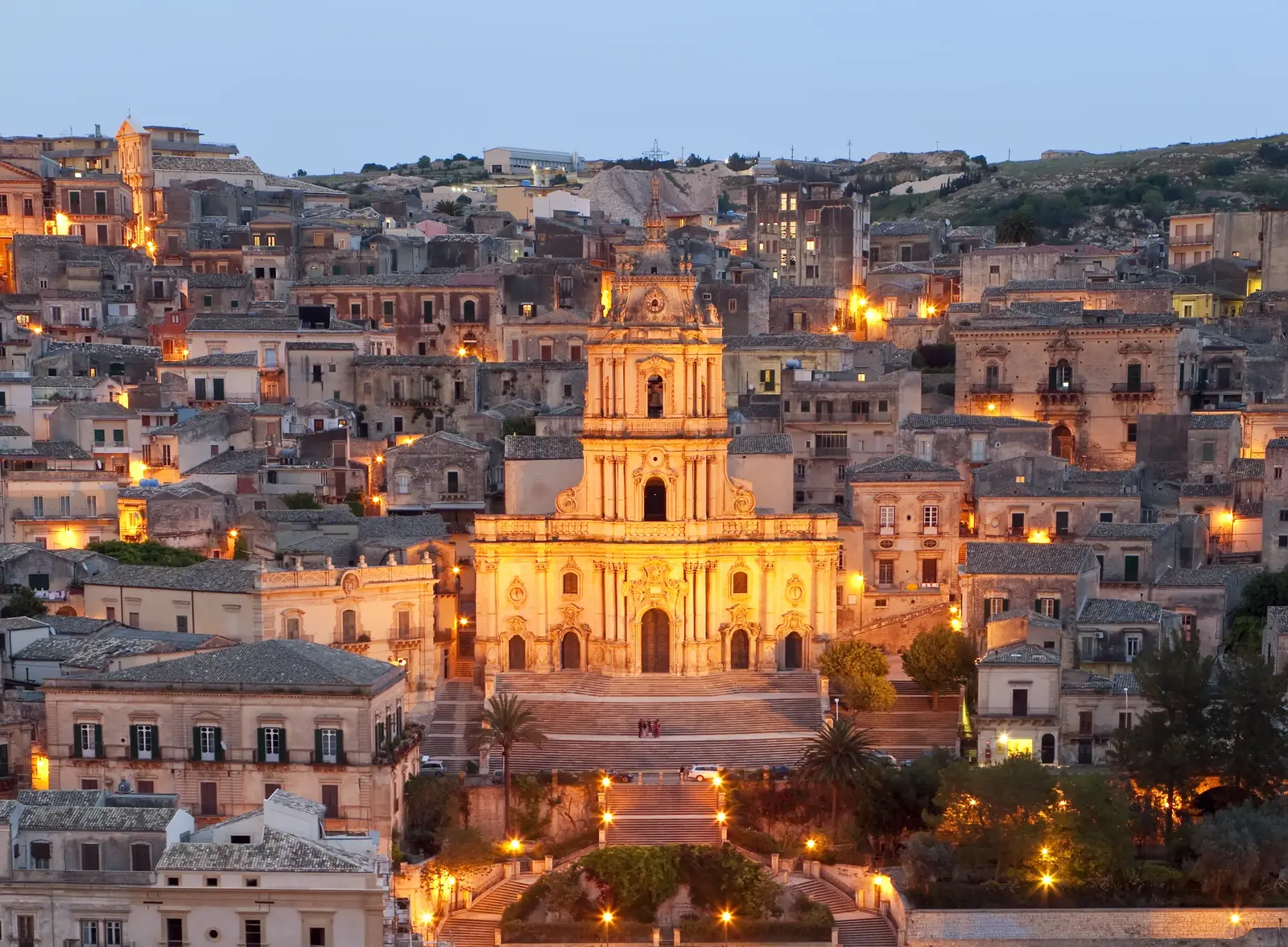 Panorama di Modica con il Duomo di San Giorgio